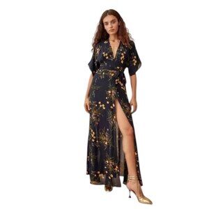 Reformation Winslow Mademoiselle Navy Floral Maxi Dress Size M